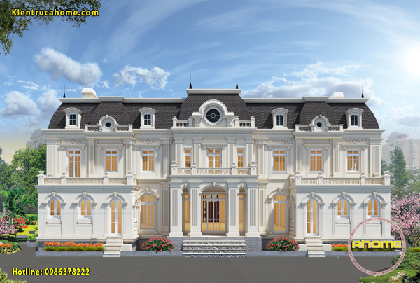 Mẫu dinh thự 2 tầng cổ điển Pháp đẹp lộng lẫy AH20066(CĐT: Bà Mai-Quảng Ninh)