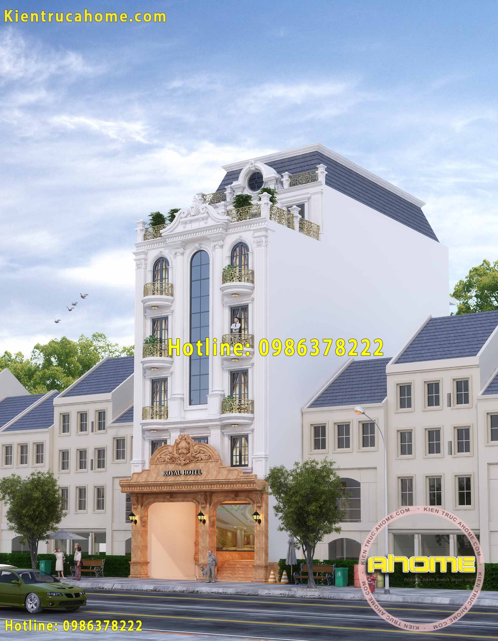 Mẫu khách sạn mini phong cách tân cổ điển đẹp AH20026(CĐT: Bà Loan- Nha Trang)