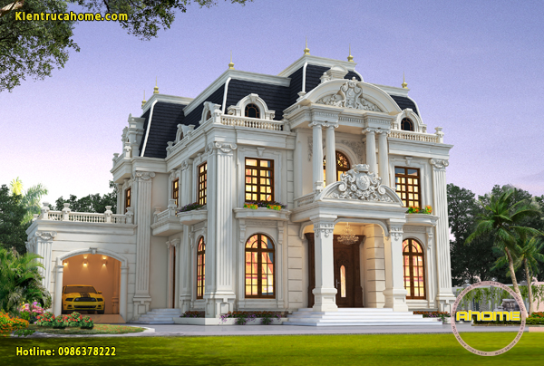 Mẫu villa 2 tầng cổ điển AH20080(CĐT: Bà Thúy- Phú Thọ)