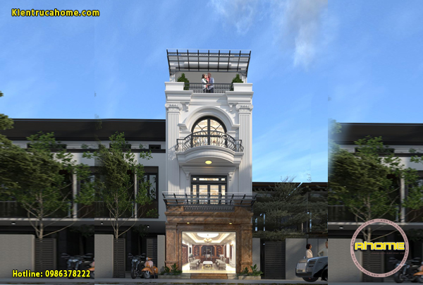 Mẫu nhà lô 4 tầng cổ điển AH20132(CĐT: Ông Bình- Lào Cai)