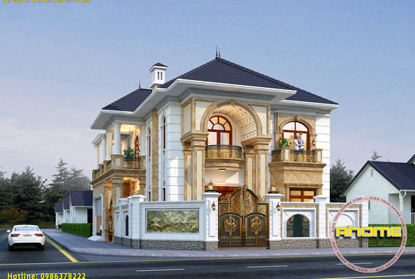 Mẫu villa 2 tầng đẹp AH21013(CĐT: Ông Tĩnh- Bình Dương)