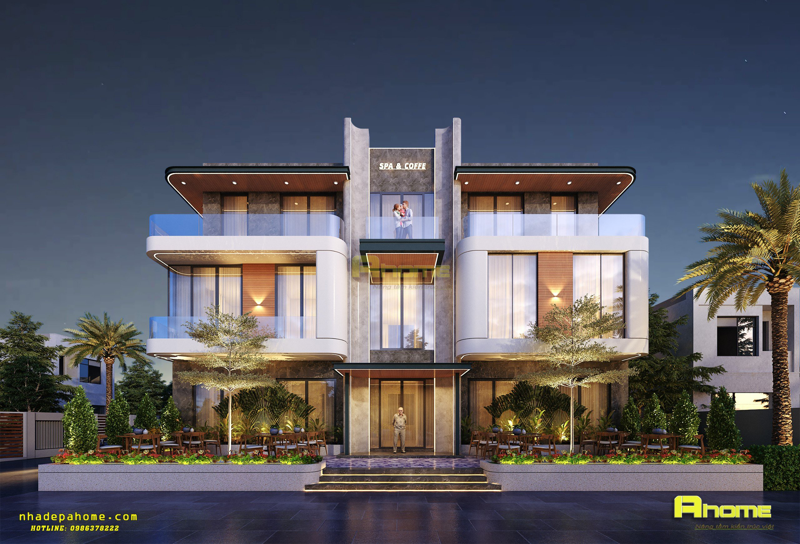 mẫu thiết kế biệt thự hiện đại 3 tầng tại Quảng Ninh 1
