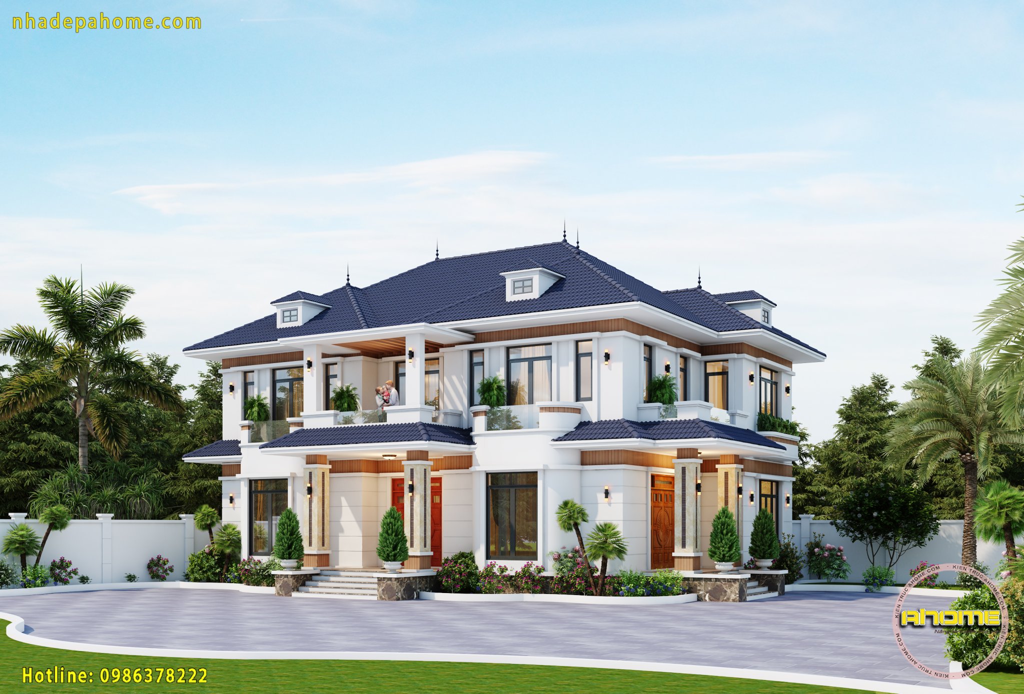 Mẫu nhà 2 tầng hiện đại mái Nhật tại TPHCM AH21059 3 mau nha 2 tang hien dai mai nhat 3