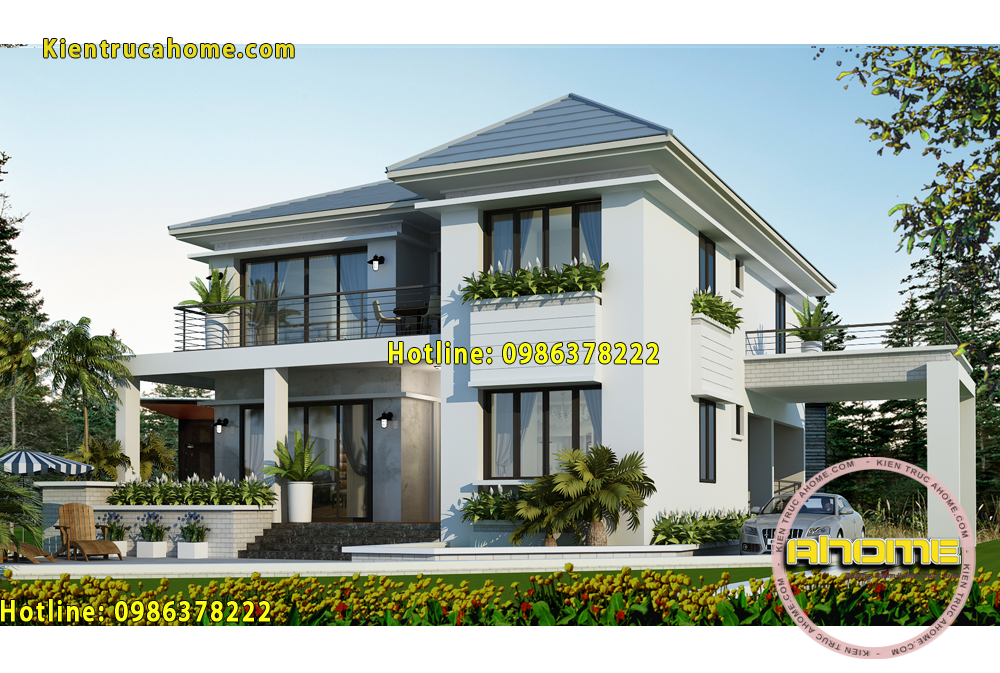 Mẫu biệt thự 2 tầng hiện đại nhà vườn AH20174 3 mau biet thu 2 tang hien dai nha vuon 3