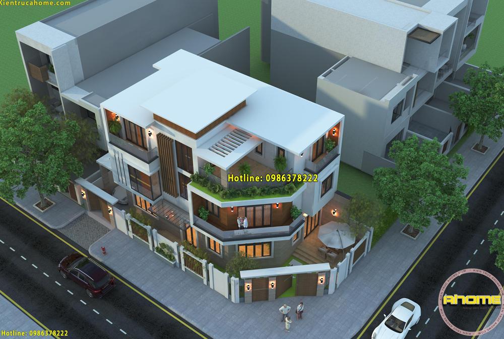Mẫu biệt thự 3 tầng hiện đại lô góc tại TPHCM AH20109 3 mau biet thu 3 tang hien dai tai tphcm ah20109 3