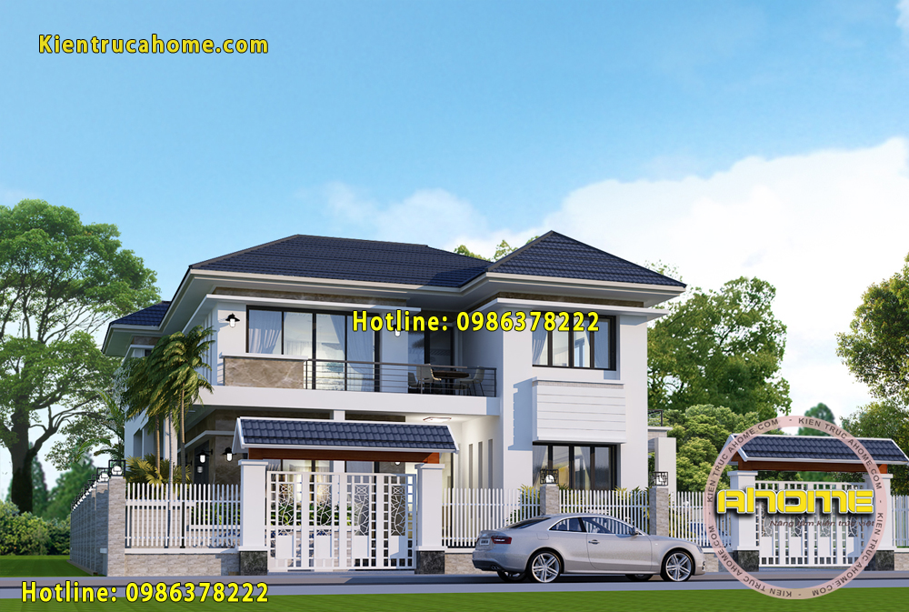 Mẫu biệt thự 2 tâng nhà vườn hiện đại AH20076 5 mau biet thu nha vuon 2 tang hien dai ah20076 5