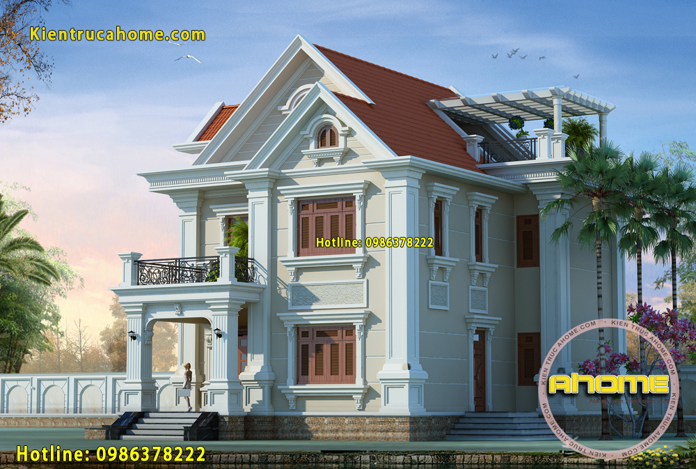 Mẫu nhà mái thái 2 tầng đẹp tại nông thôn AH20079 5 mau nha mai thai 2 tang ah20079 4