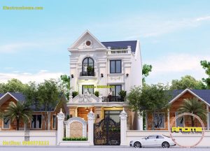mau biet thu 3 tang co ban ham tuyet dep AH20041 1 biệt thự kiểu pháp