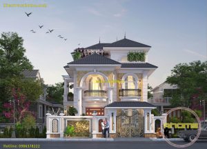 mau thiet ke biet thu 2.5 tang tan co dien AH20147 2