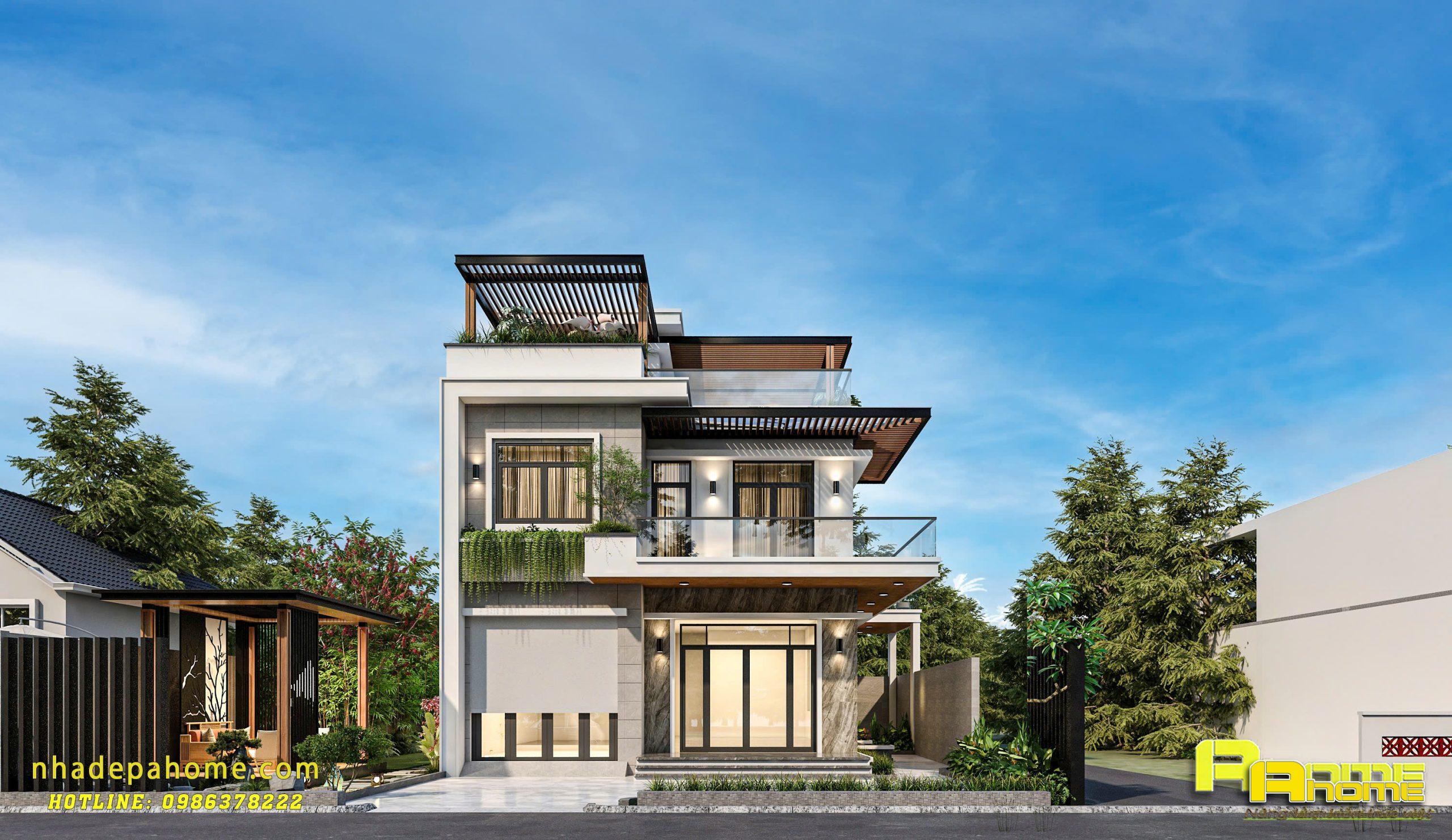 Mẫu nhà hiện đại 2.5 tầng cuốn hút-3