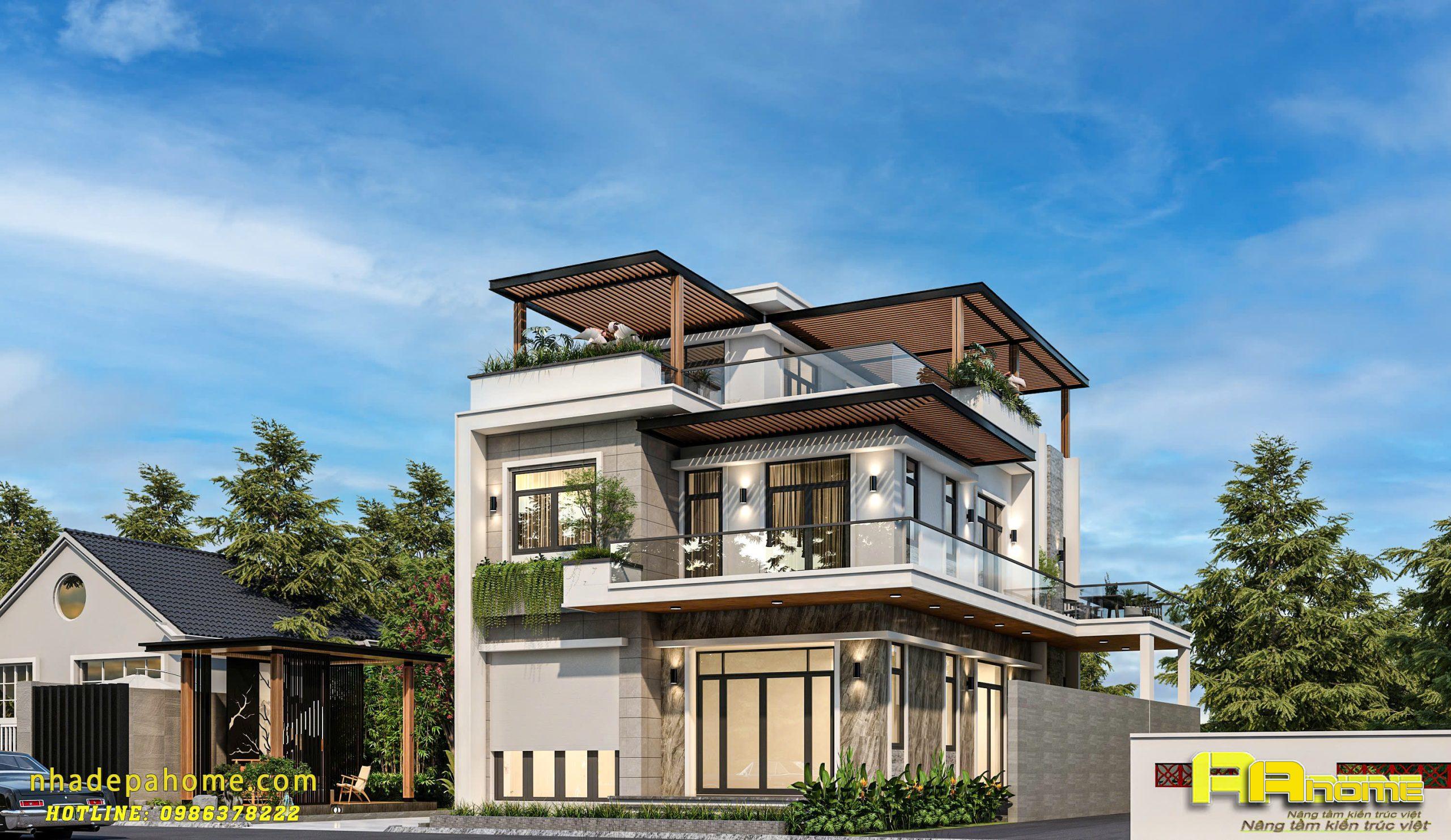 Mẫu nhà hiện đại 2.5 tầng cuốn hút-4