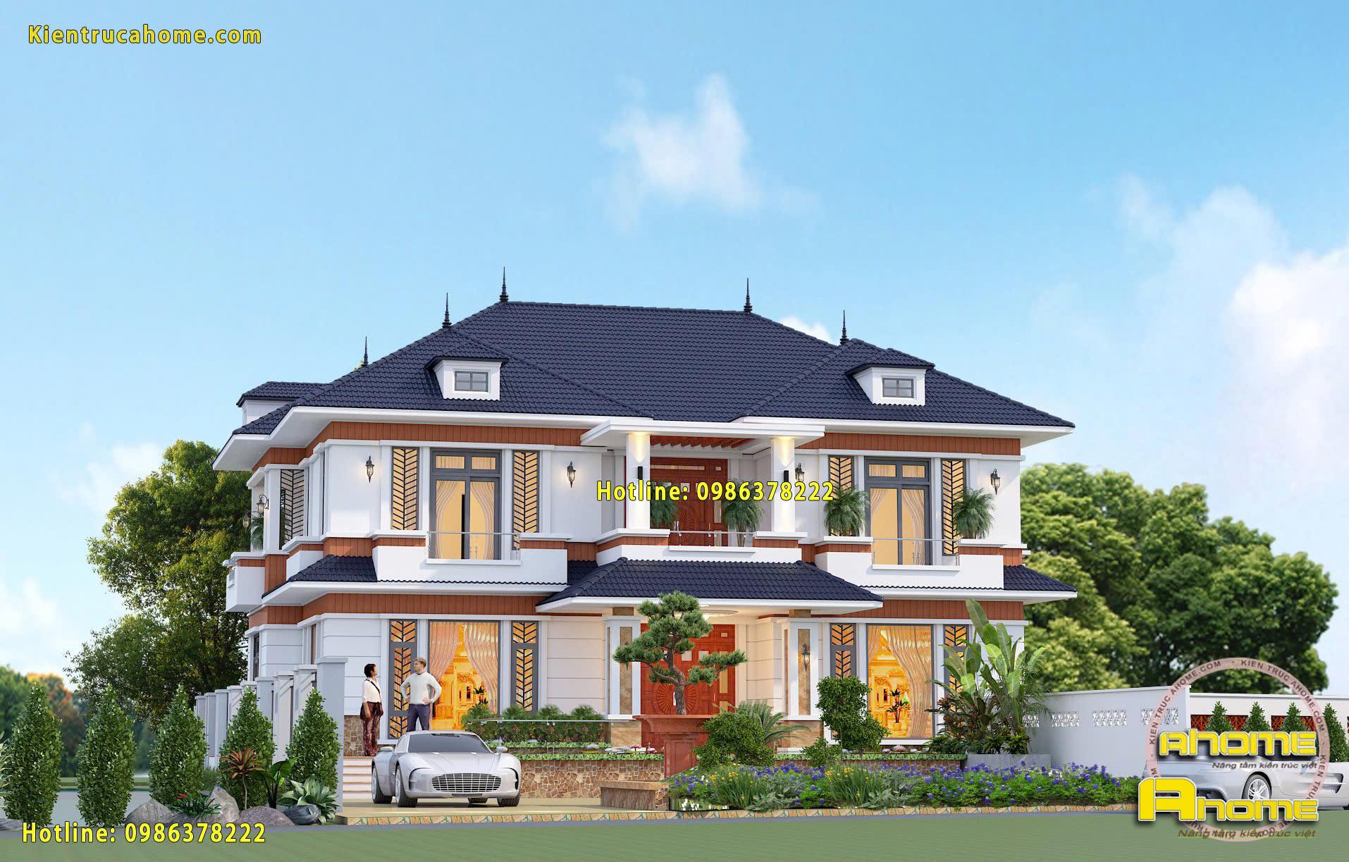 Mẫu biệt thự nhà vườn 2 tầng hiện đại mái nhật-4
