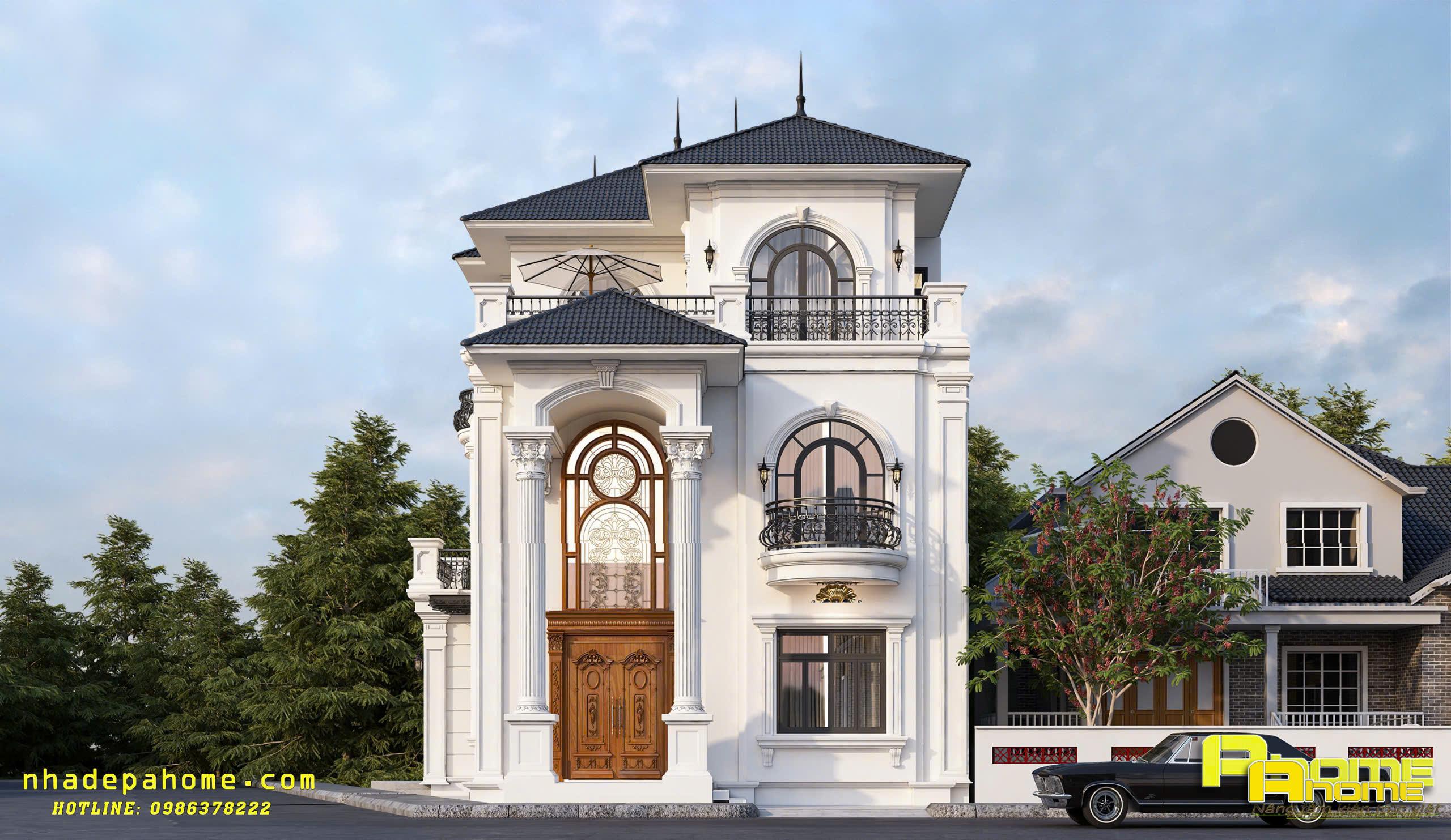 Mẫu biệt thự 3 tầng đẹp AH26051( CĐT: Chị Hạnh- Ninh Bình) 3 mau biet thu 3 tang dep ah26051 3