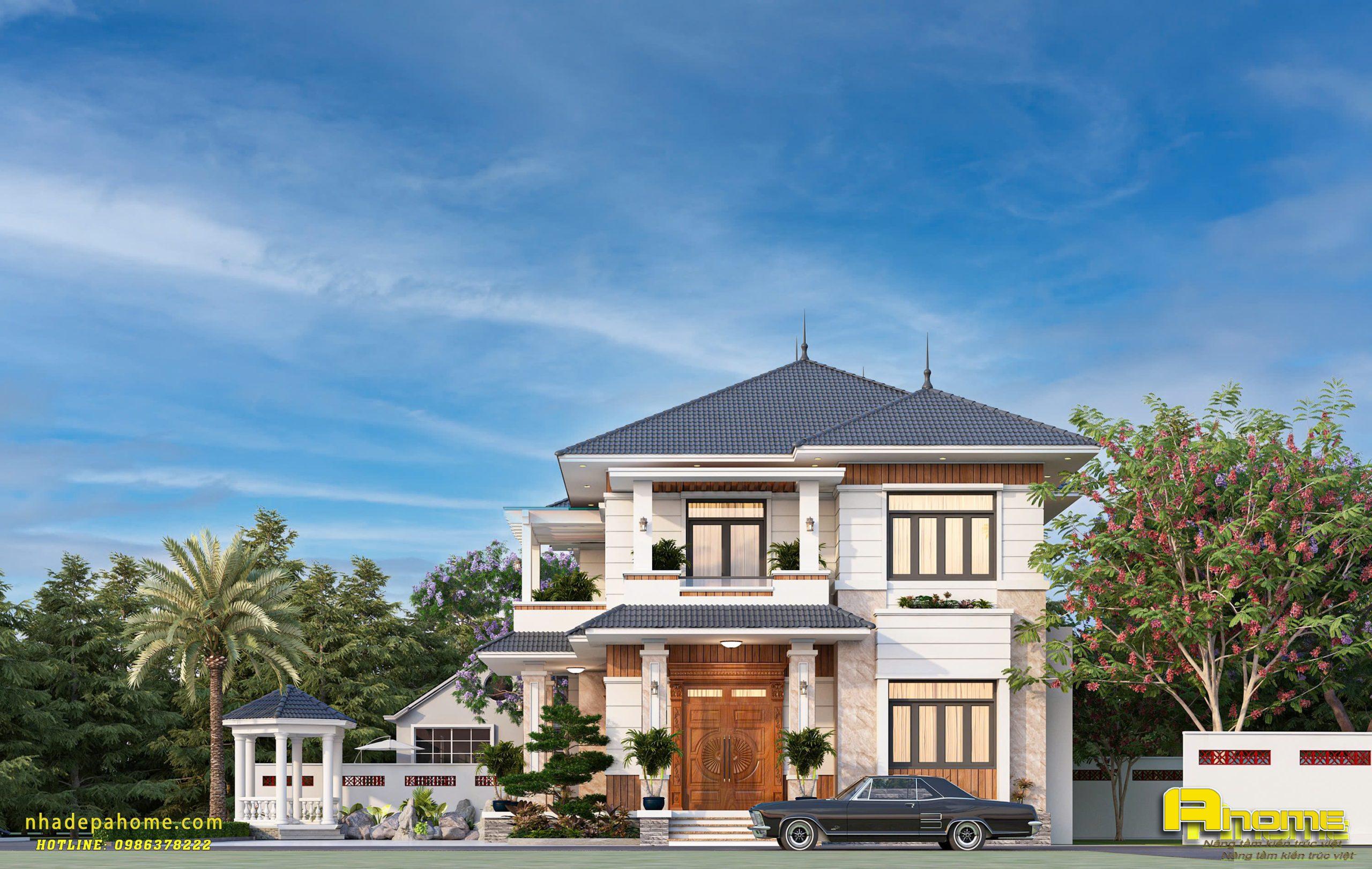 Mẫu nhà vườn 2 tầng hiện đại mái Nhật AH26053 2 Mẫu nhà vườn 2 tầng hiện đại mái nhật