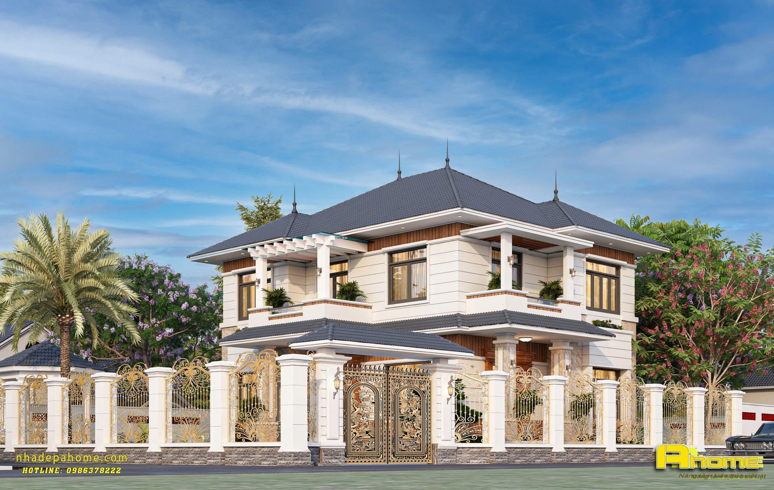 Mẫu nhà vườn 2 tầng hiện đại mái Nhật AH26053 4 Mẫu nhà vườn 2 tầng hiện đại mái nhật