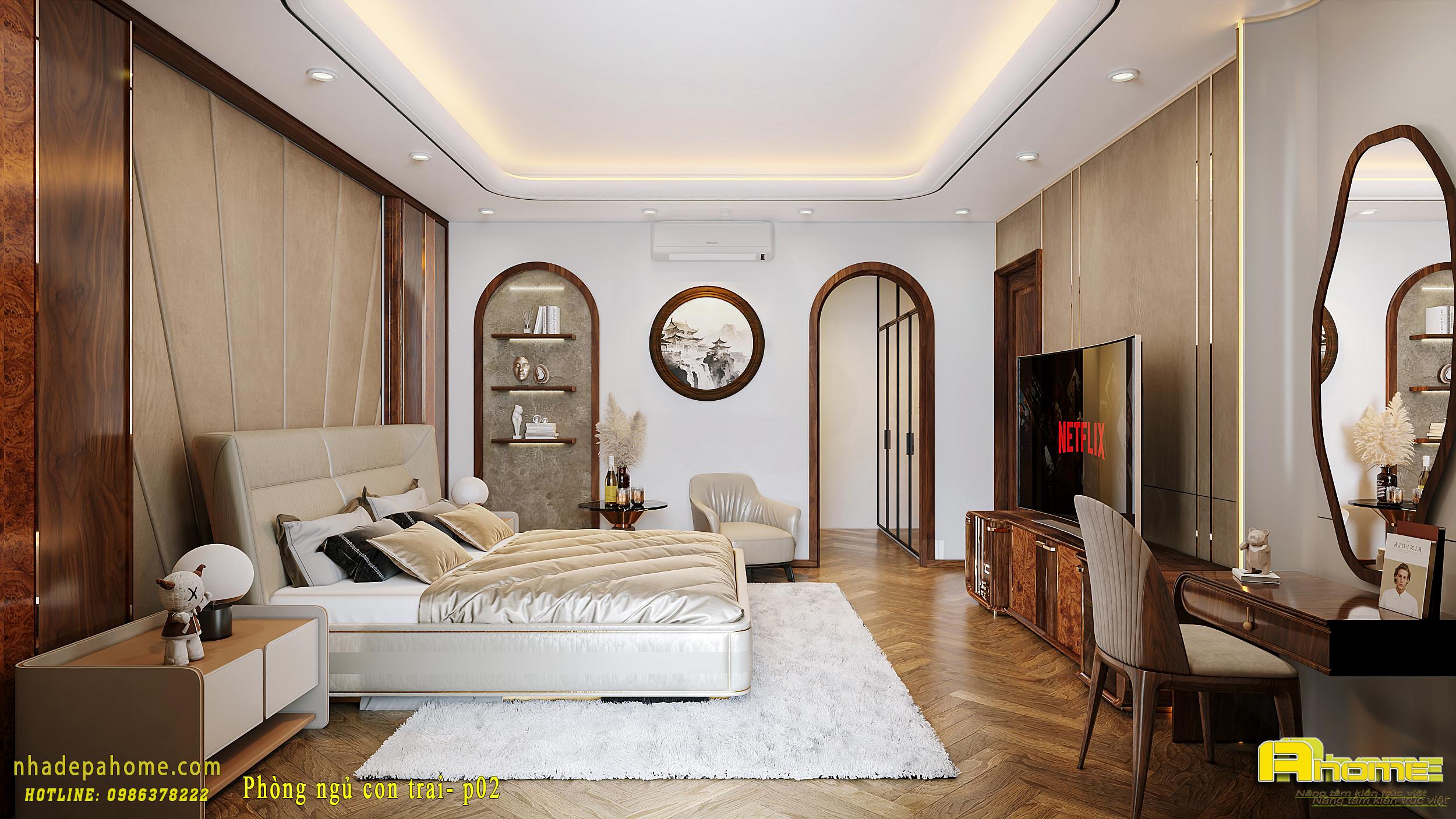 Nội thất biệt thự gỗ Óc chó Hiện đại tại Quảng Ninh NT26004 23 5 3