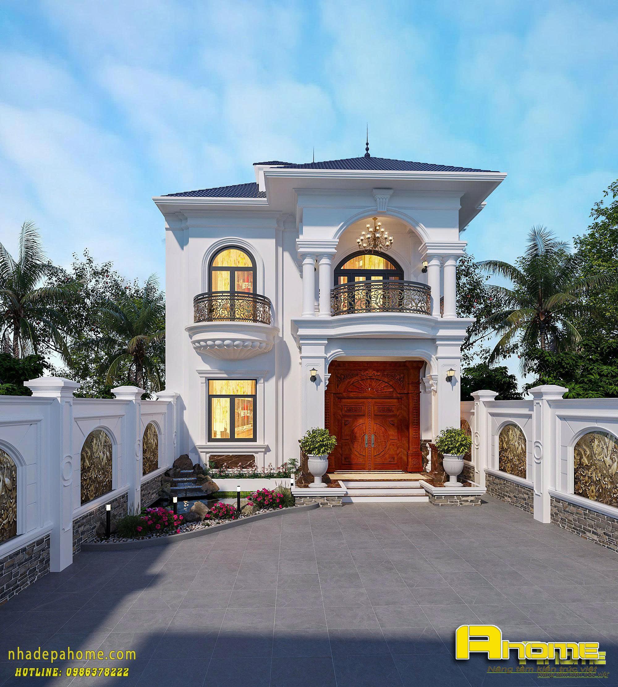 Biệt thự 2 tầng tân cổ điển mái Nhật-3