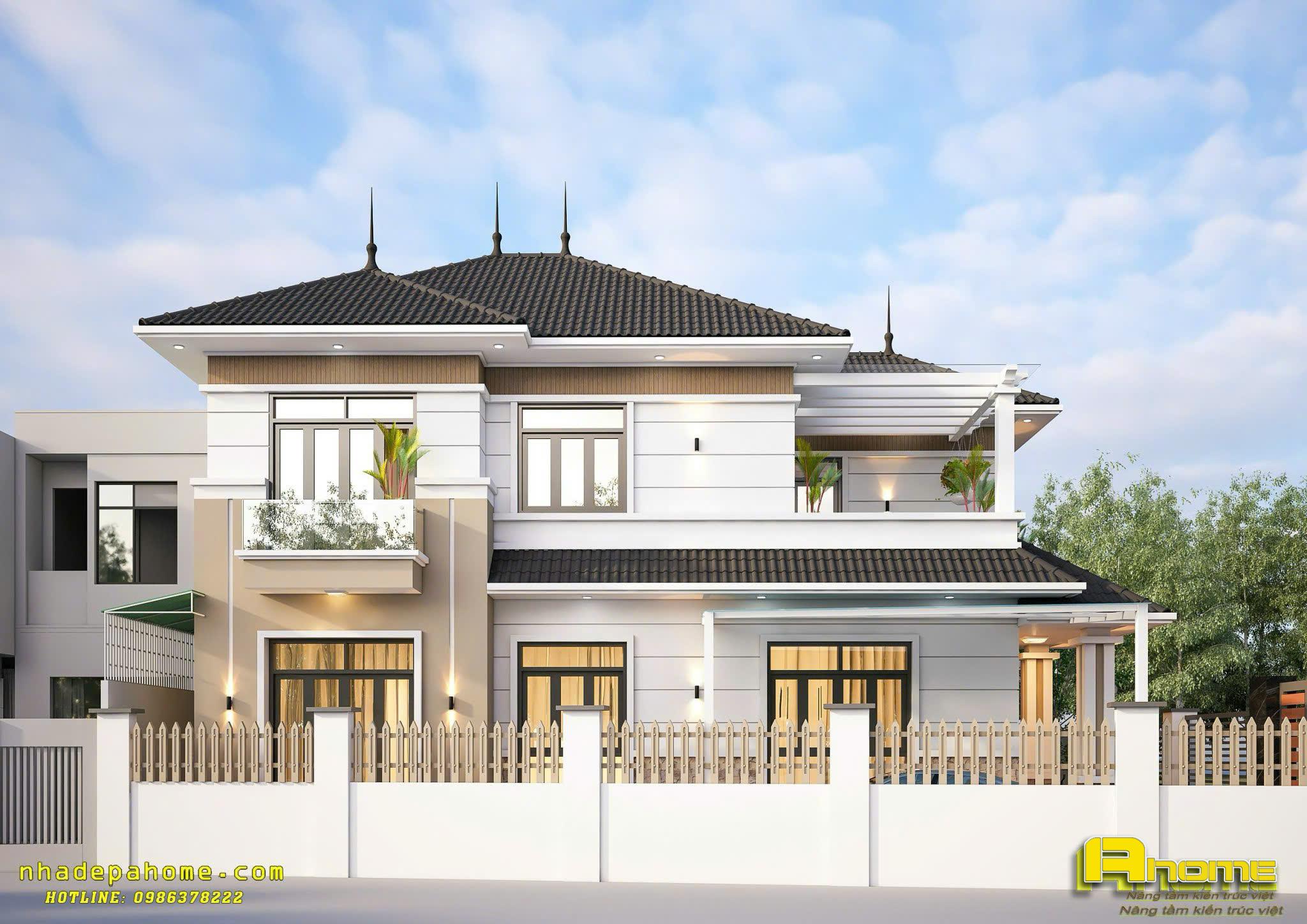 Mẫu nhà mái Nhật 2 tầng 8m hiện đại AH24054(CĐT: Anh Thắng- HP) 6 mau nha mai nhat 2 tang 8m 6