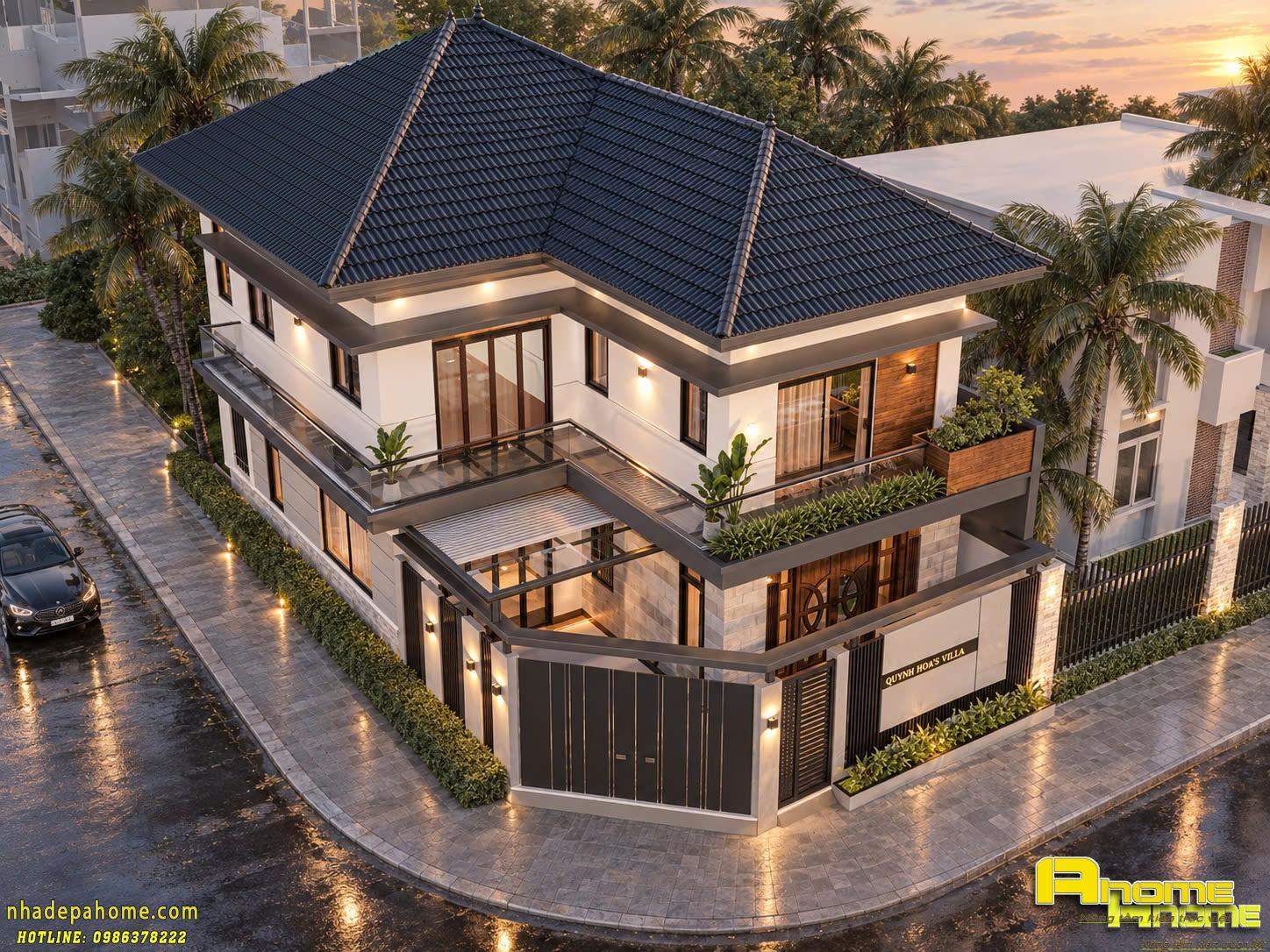 mẫu biệt thự 2 tầng hiện đại chữ L-4 mẫu biệt thự 2 tầng hiện đại chữ L-4