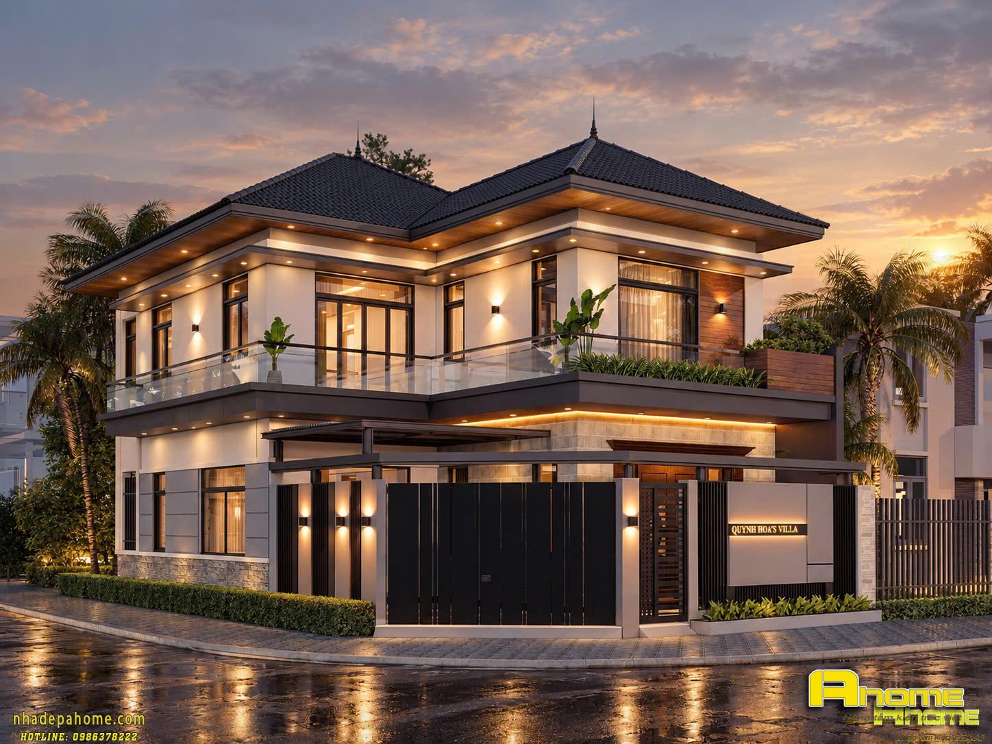 mẫu biệt thự 2 tầng hiện đại chữ L-5 mẫu biệt thự 2 tầng hiện đại chữ L-5