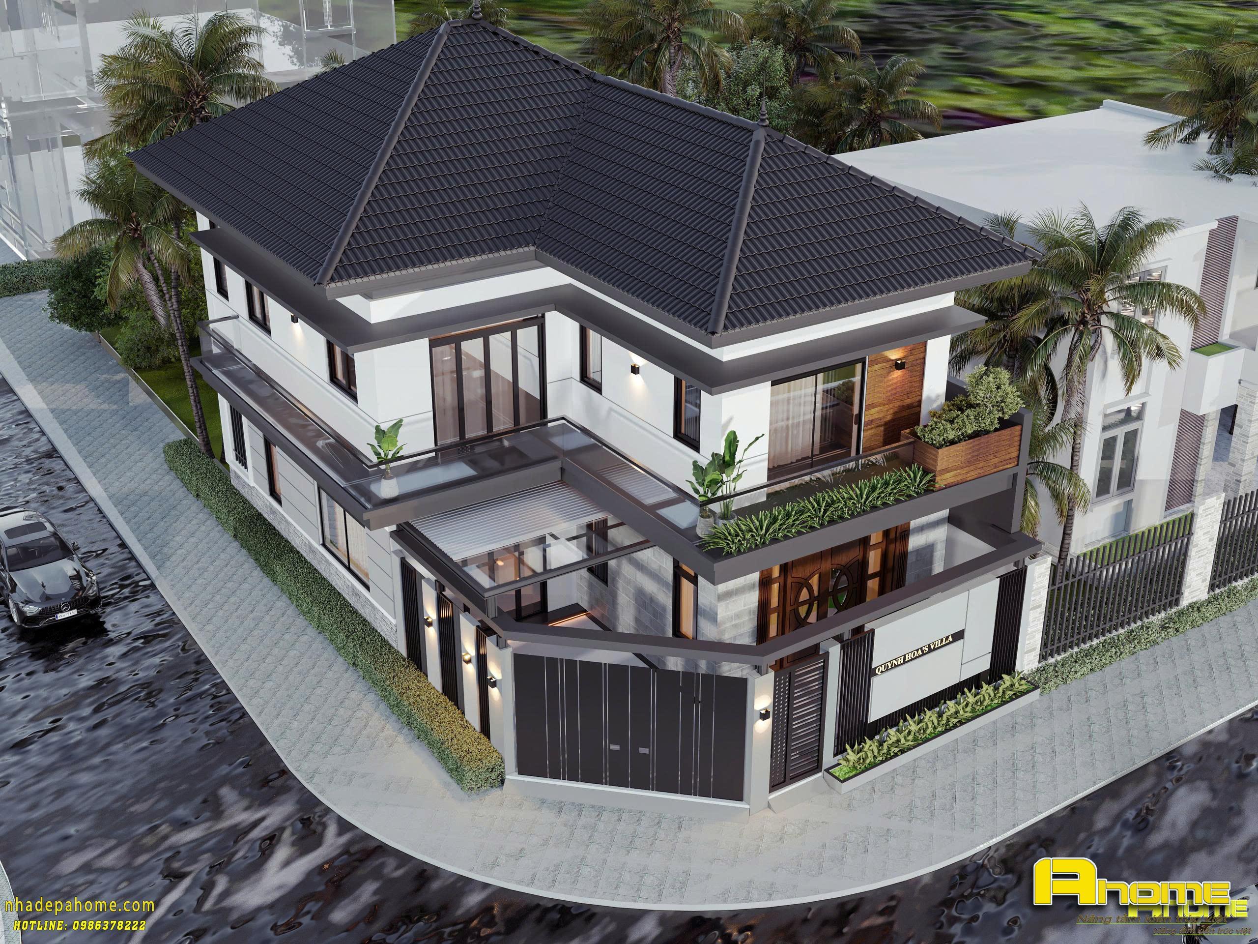 mẫu biệt thự 2 tầng hiện đại chữ L-8 mẫu biệt thự 2 tầng hiện đại chữ L-8